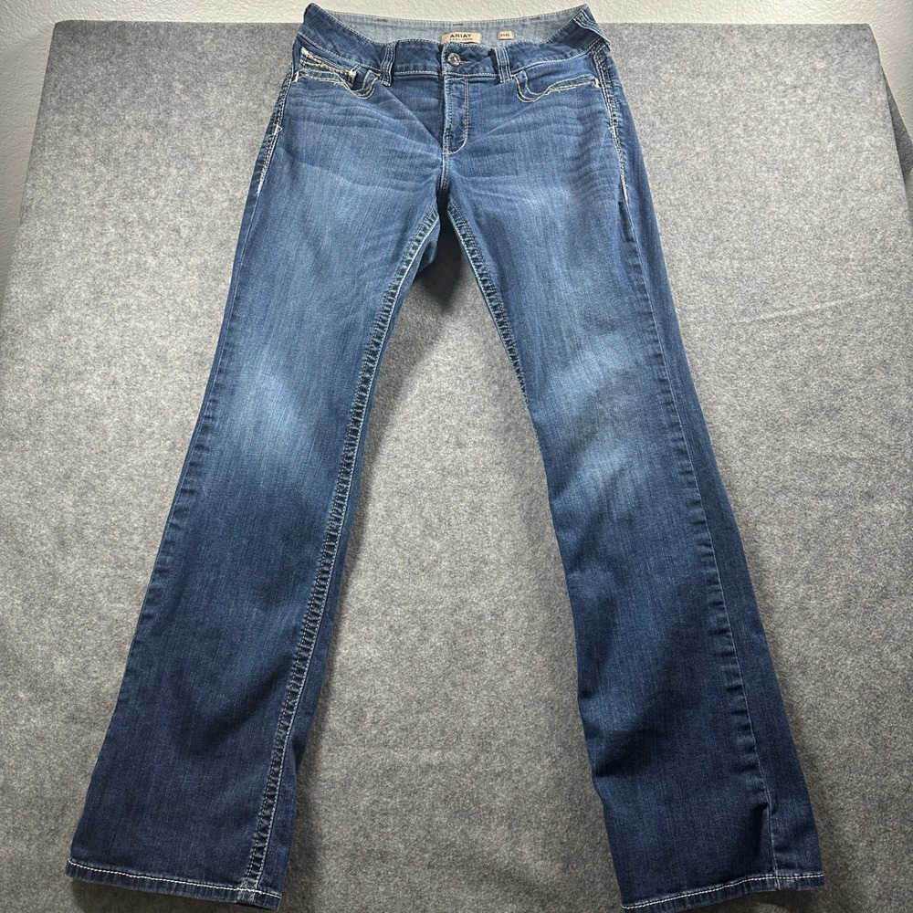 Ariat REAL Denim Bootcut Jeans Womens 33XL Blue Mid Rise Boot Extra Long Stitch